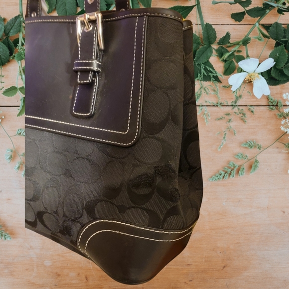 COACH black sig shoulder bag - Picture 5 of 8